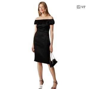 J crew Off-the-shoulder slip dress in textured satin 2 new